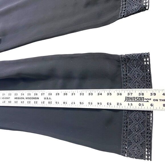 Yyigal Yigal Azrouel Black Pants Romper Jumpsuit Lace Wide‎ Legs Sleeveless Sz 2 - Picture 15 of 16